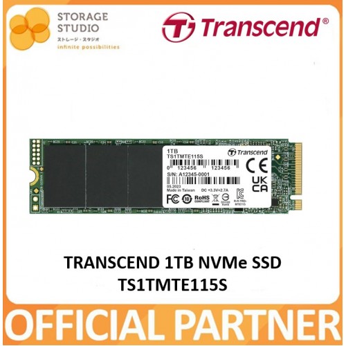 TRANSCEND 115S NVMe PCIe Internal SSD 1TB. TS1TMTE115S Singapore Local 5 Years Warranty **TRANSCEND OFFICIAL PARTNER**